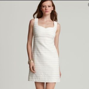 LILY PULITZER White w Gold Thread Boucle Dress